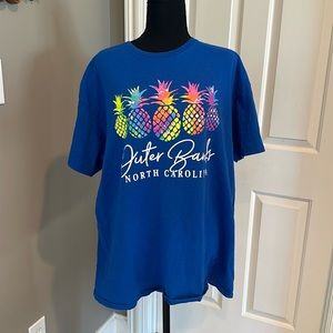 Outer Banks, North Carolina pineapple, rainbow T-shirt,  pre-shrunk cotton🩷💛💜